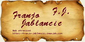 Franjo Jablančić vizit kartica